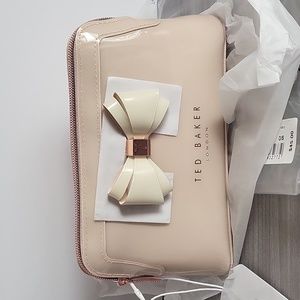 Ted Baker Light Pink Curve Bow Makeup  Bag